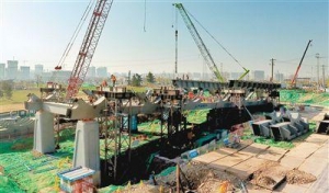 為灞河再添一座美麗橋梁 香槐六路跨灞河橋施工進展順利