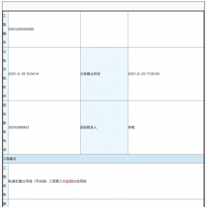 軌道交通22號線（平谷線）工程第三方監(jiān)測02合同段采購公告