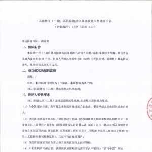 濱湖社區(qū)（二期）基坑監(jiān)測及沉降觀測競爭性磋商公告