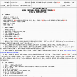 陸翔路（鄱陽湖路-楊南路）道路新建工程施工監(jiān)測招標公告